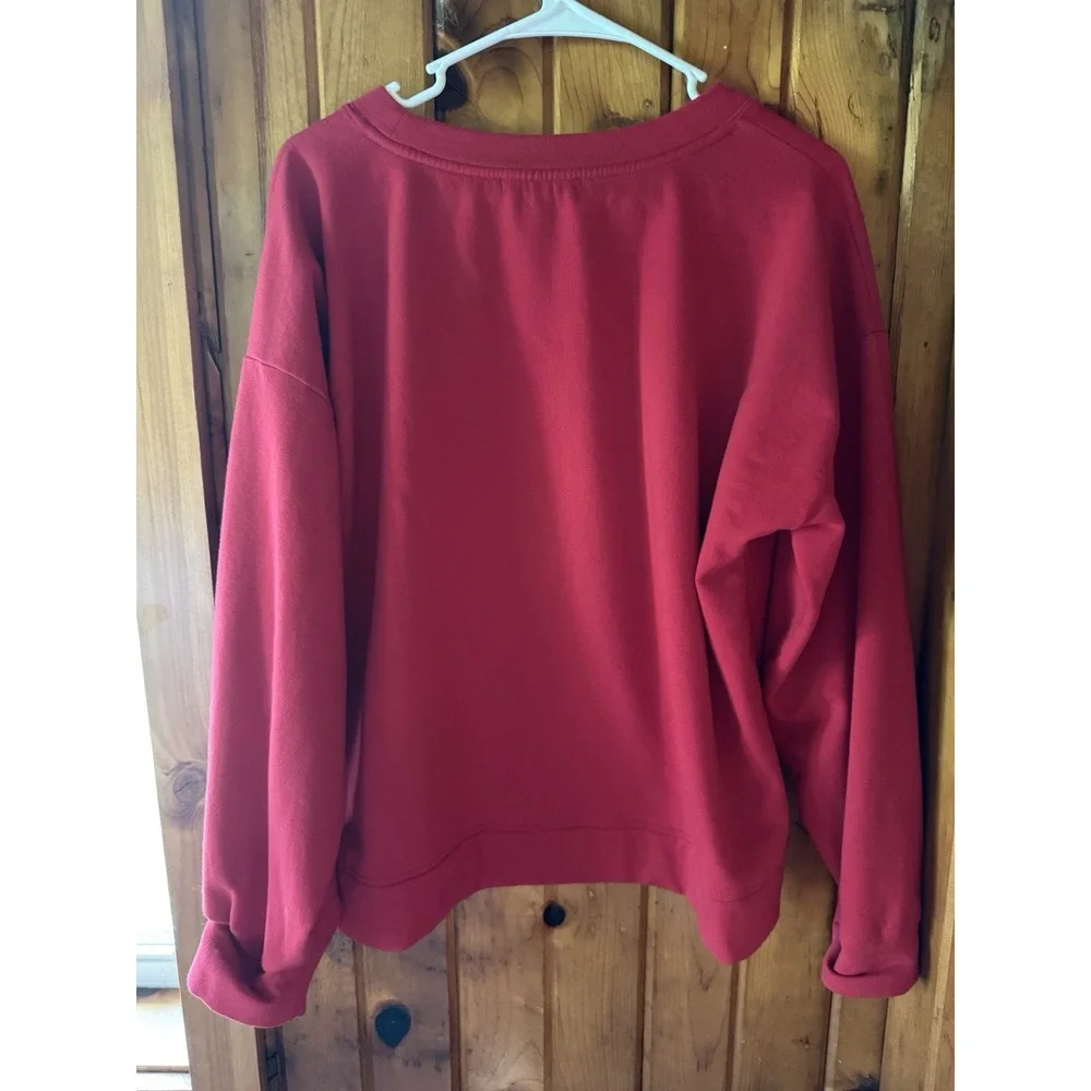 MICHAEL KORS Women's Sweatshirt Size  XL Sparkling Crystal Logo  Red Top‎
